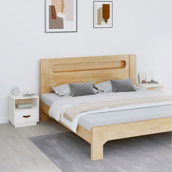 Berkfield Bedside Cabinets 2 pcs White 40x34x45 cm Solid Wood Pine