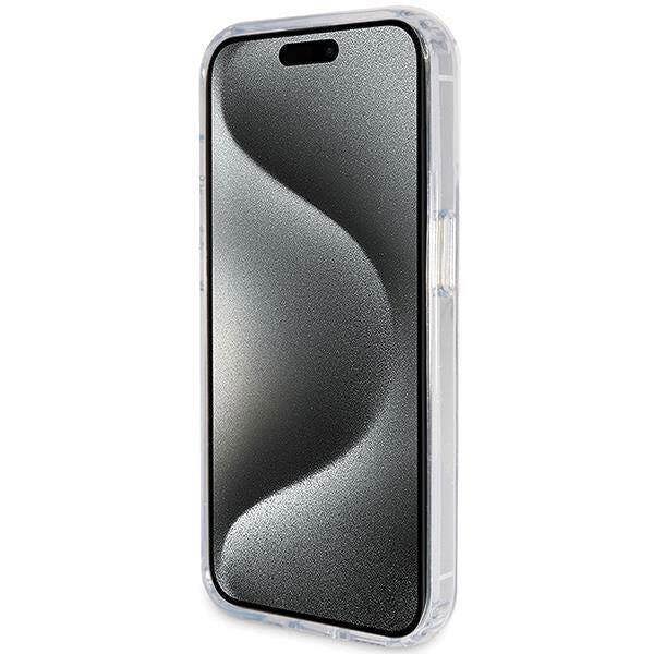 Guess Script Glitter Hard Case with MagSafe Ring Stand for iPhone 15 Pro 6.1" Clear - GUHMP15LHRSGSD