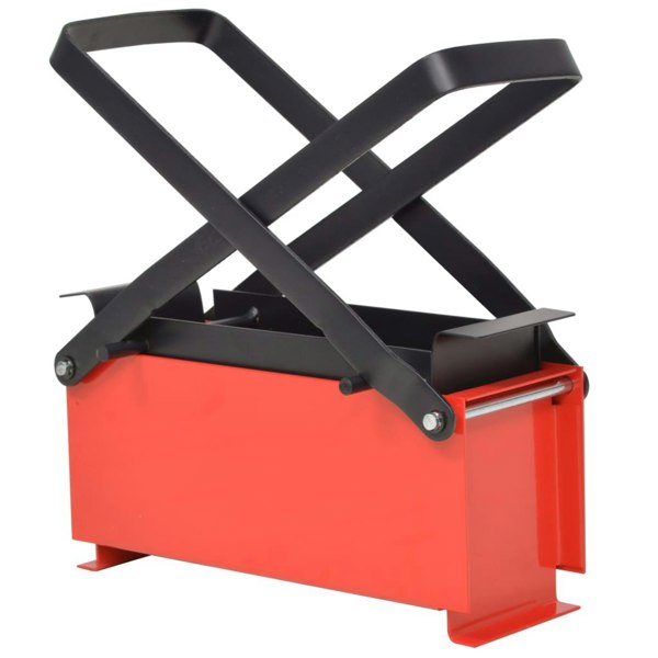 Berkfield Paper Log Briquette Maker Steel 34x14x14 cm Black and Red