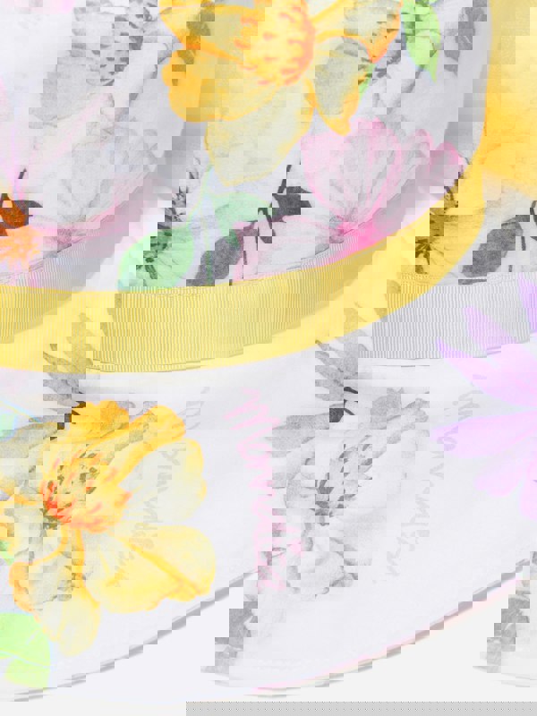 Monnalisa Girls Floral Print Hat in White