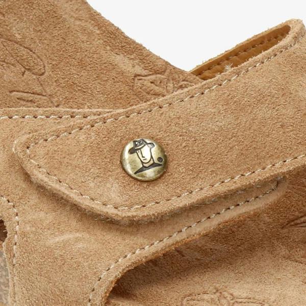 Panama Jack Julia B74 - Women's Wedge Bark Brown Suede Leather Sandals