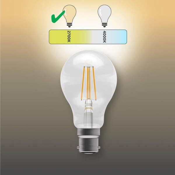 BELL Lighting B22 Bayonet Dimmable LED Filament GLS 7W Light Bulbs