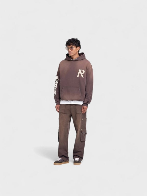 Represent Masking Tape Initial Hoodie Cedar Brown