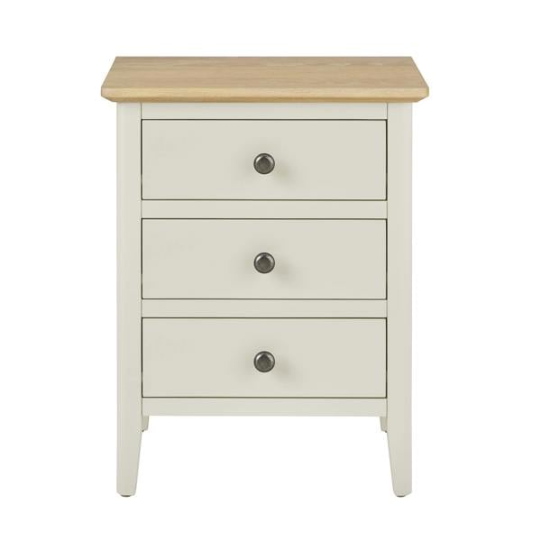 Statement Furniture Pembroke Bedside Table with 3 Drawers and Oak Top