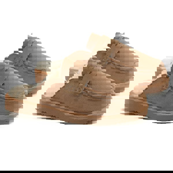 VIVA Polar Womens Faux Fur Lined Penny Loafer Slip On Slippers Cosy Suede