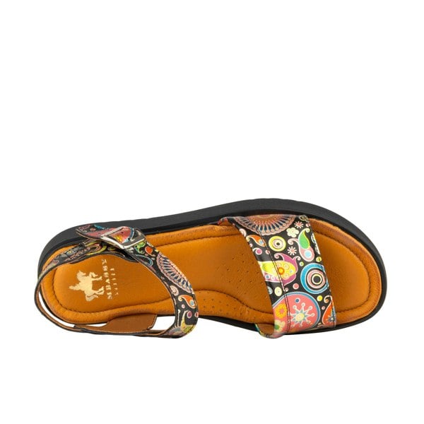Embassy London AMALFI NAVY PINK - Women's 1.3 inch flatform colourful strappy leather sandal