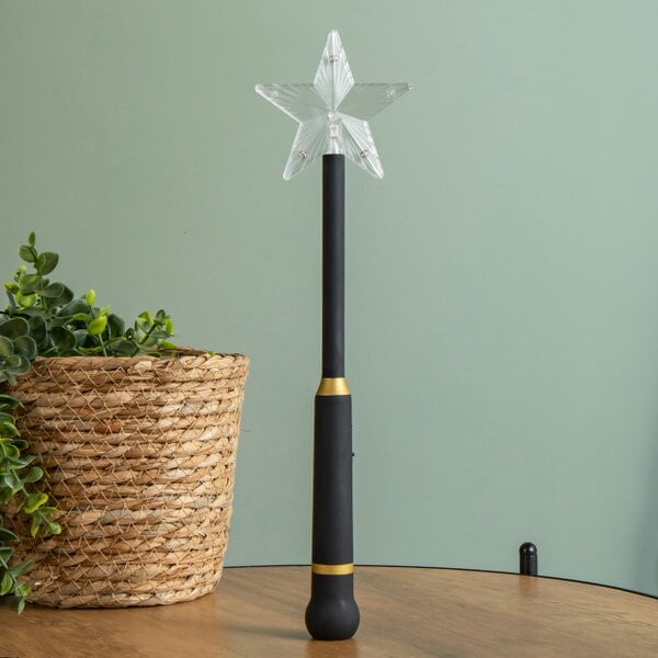 Samuel Alexander 33cm Battery Operated Light up Black Remote Control Magic Wand with Connector