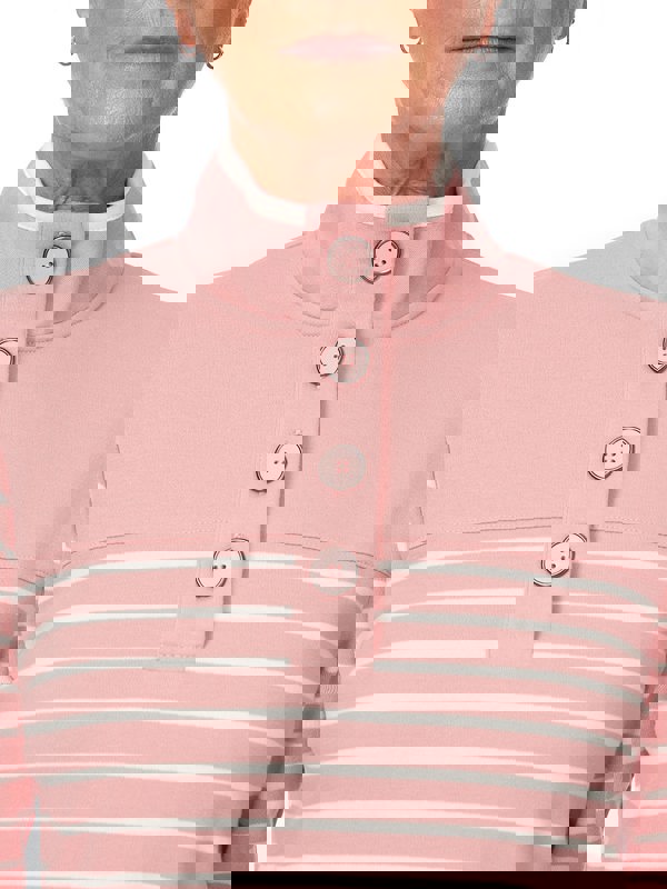 PennyPlain Striped Funnel Neck Top - Dusk