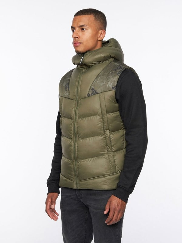 Duck and Cover Rierson Hooded Gilet Dark Olive