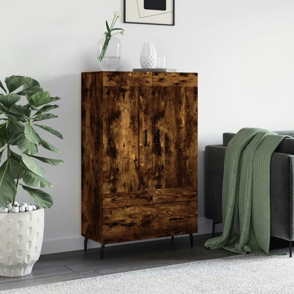 Berkfield Highboard Smoked Oak 69.5x31x115 cm Engineered Wood