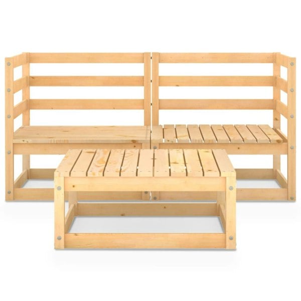 Berkfield 3 Piece Garden Lounge Set Solid Wood Pine