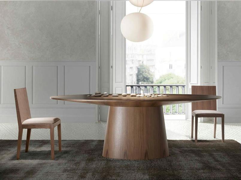 Angel Cerdá Oval walnut dining table 1013