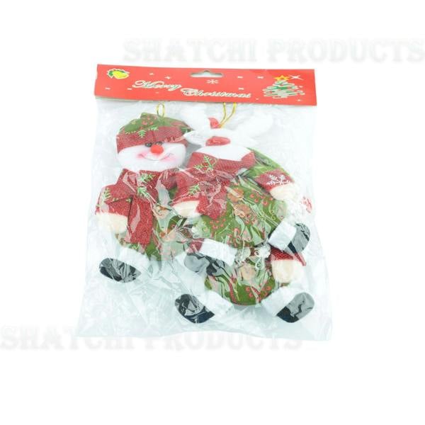 3 Pack Multicolour Handmade Teddy Christmas Hanging Decorations for Tree and Home Display image 1