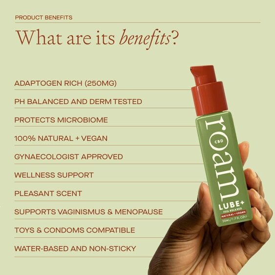 Roam Feel Relaxed Lubricant - Natural & Vegan Water Based - Aloe & Jojoba - 50ml