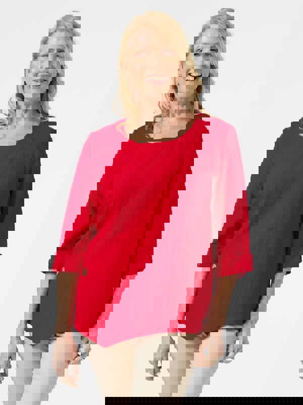 PennyPlain Asymmetric Hem Top - Red