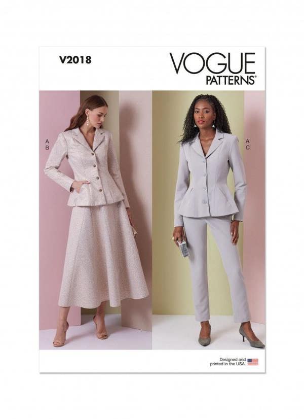 Vogue Sewing Pattern 2018, Jackets, Skirts, Trousers, Suits for Women, D5 (4-6-8-10-12) - Intermediate