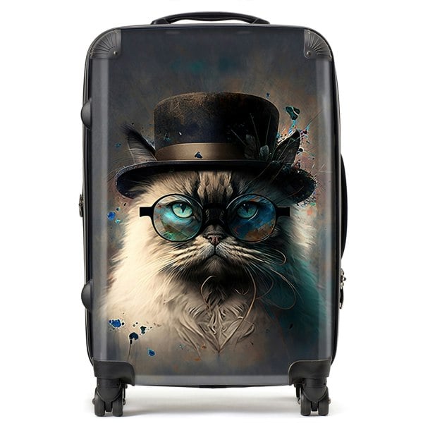 Warren Reed Birman Cat Face Glasses And Hat Splashart Suitcase