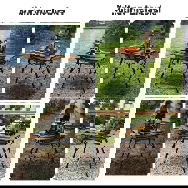 Levede Adjustable Folding Camping Table Aluminium Portable Picnic Desk 90x52cm