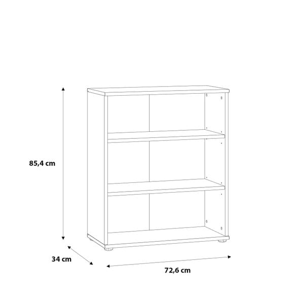 Wyld Haus Bucharest Low Wide 2 Shelf Vintage Oak Wooden Bookcase