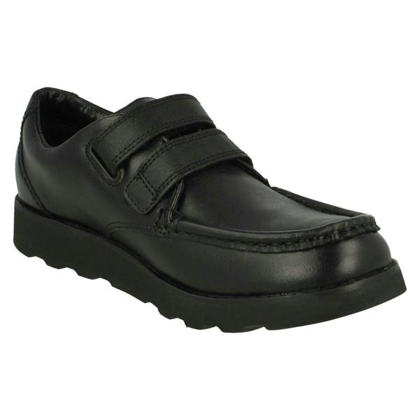 Clarks Boys Clarks Hook And Loop Fastening Formal Shoes Crown Tate