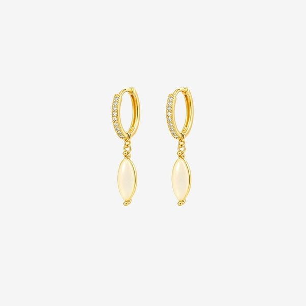 Uchi & Soto Nekomeishi Cream Cats Eye Earrings