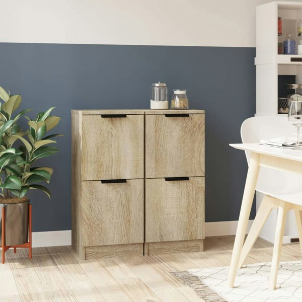 Berkfield Sideboards 2 pcs Sonoma Oak 30x30x70 cm Engineered Wood
