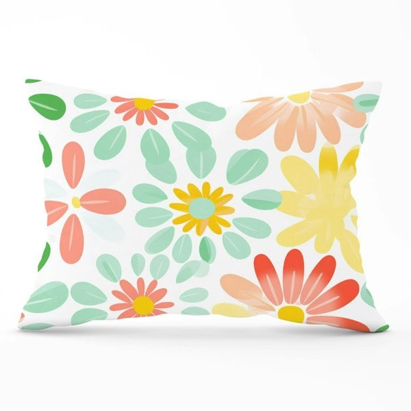 Warren Reed Green and Yellow Flowers Cushions