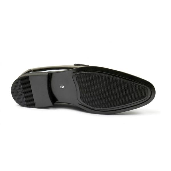 Dolcetto Men's Slip On Vegan Leather Velvet Detailed Patent Loafers
