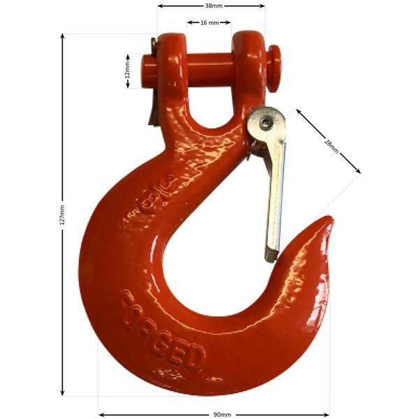 WINCHMAX Winch Hook 3/8 Inch Clevis Forged G70, Orange.  Suitable for Winches up to 14,000lb
