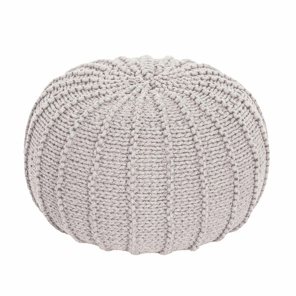 Knitted pouffe, Small | OATMEAL - Zuri House