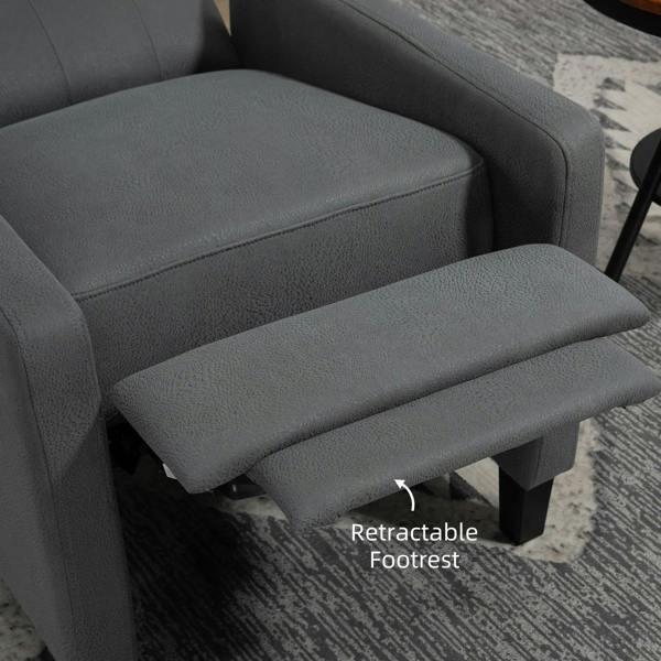 Charcoal grey recliner footrest with retractable padded leg support