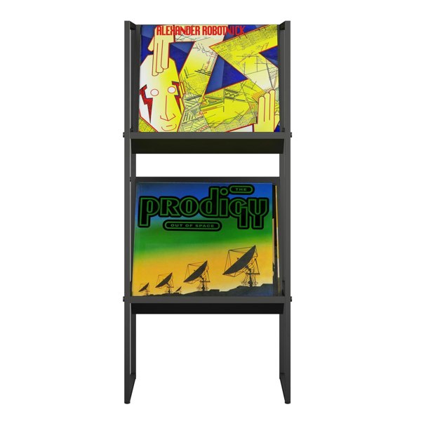 Dorel Home Helix Vinyl Record Storage with 2 Shelves Black