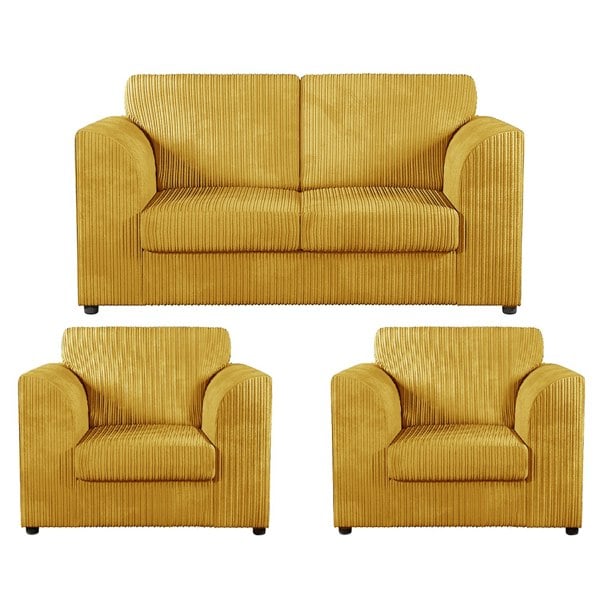 Furnishings For Less Luxor Jumbo Cord 2 Seater and 2 x Armchairs - Full Back
