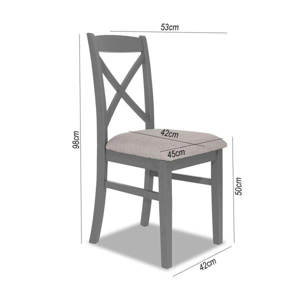 Statement Furniture Florence Crossback Dining Chair with Upholstered Seat