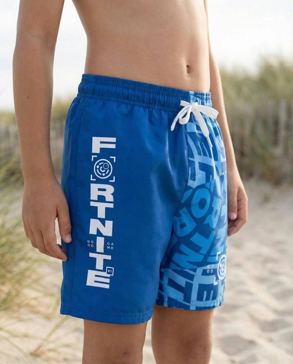 Vanilla Underground Fortnite Boys Blue Logo Swim Shorts