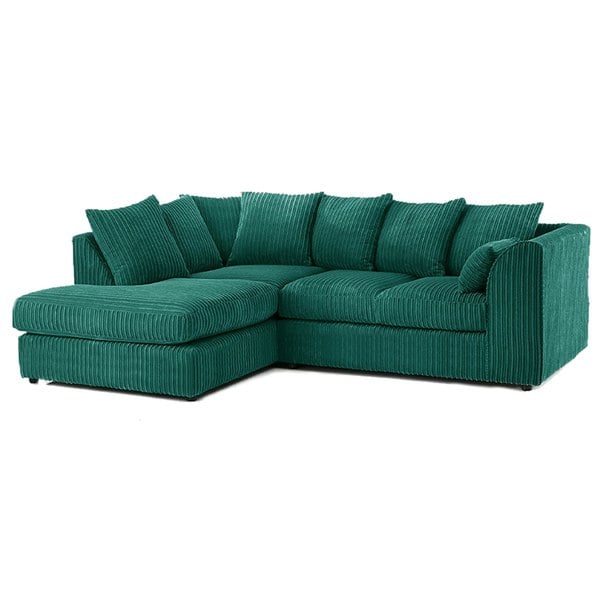 Furnishings For Less Luxor Cord Fabric 4 Seater Corner Sofa Scatter Back