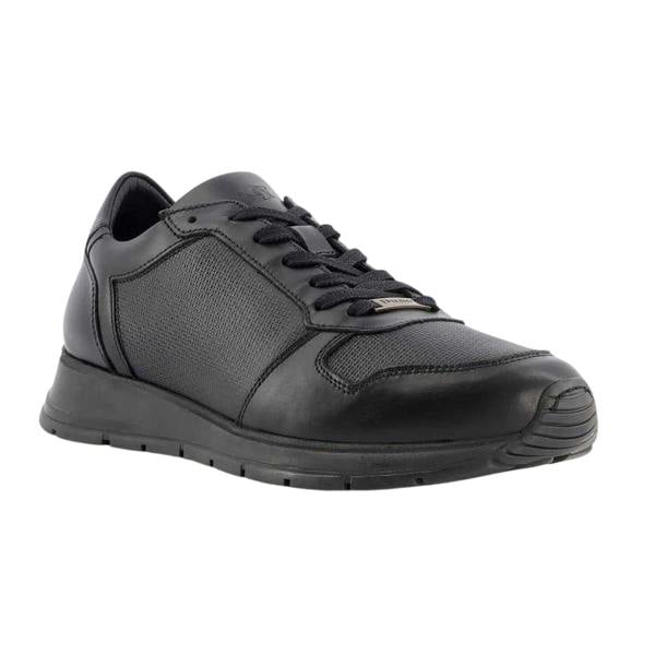 Dune London Mens Treats Plain Leather Trainers - Black - 