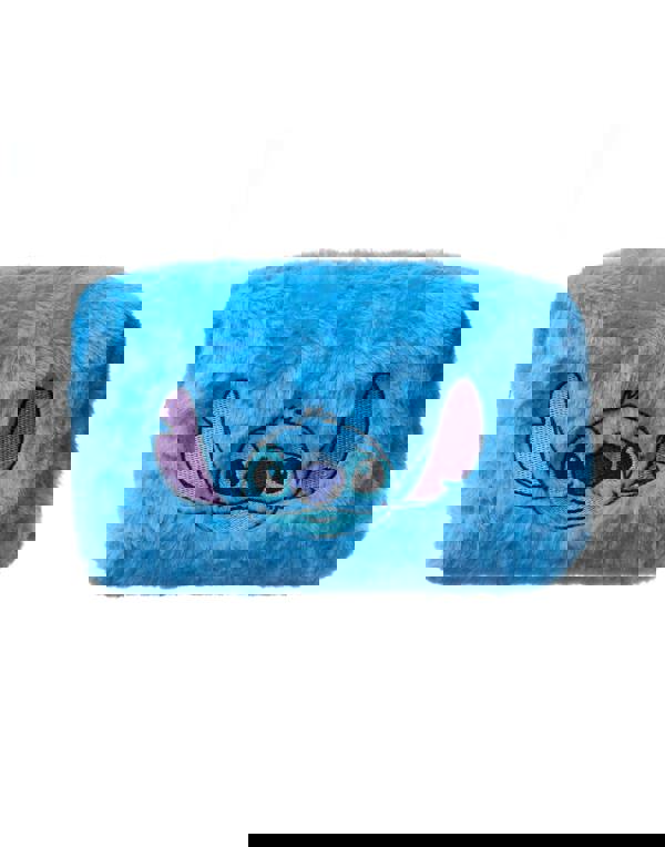 Disney Womens Blue Stitch Character Face Makeup Bag and Mirror (One Size)