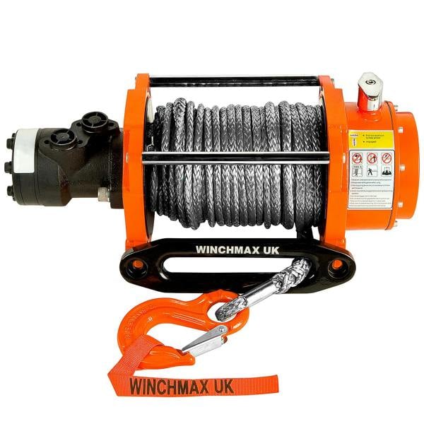 Winchmax 15,000lb (6,804kg) Hydraulic Winch 25m x 12mm Dyneema Rope Competition Hook