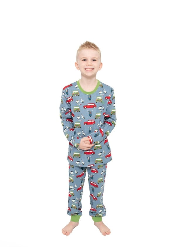 Luca and Rosa Boys pull on pyjamas - car print