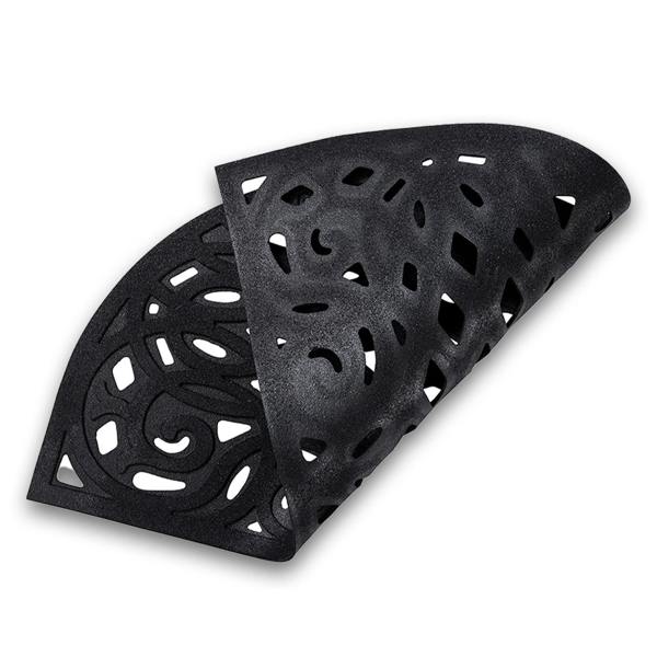 Nicoman Victorian Style Eco Halfmoon Outdoor Doormat - Black