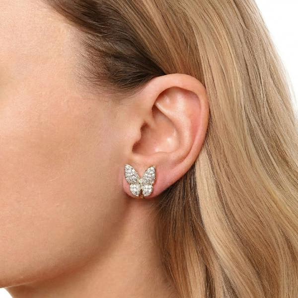 Gold Trip Gold Sparkle Butterfly Clip On Earrings