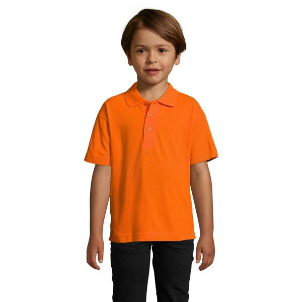 SOLS Kids Unisex Summer II Pique Polo Shirt - Orange