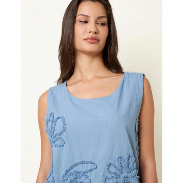 Blue Vanilla Puffball Flower Top