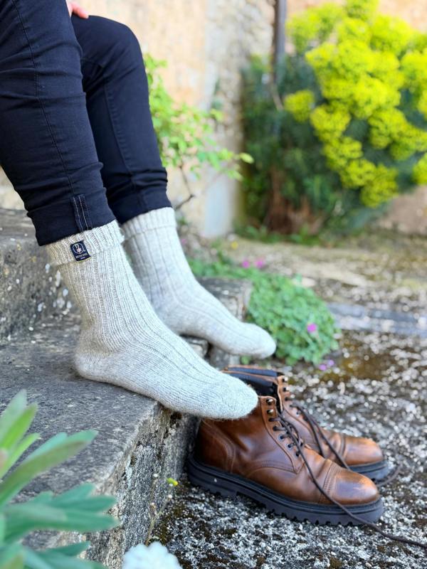Jemsox British Wool Boot Socks – Light Grey Natural | 100% British Wool Luxury Boot Socks