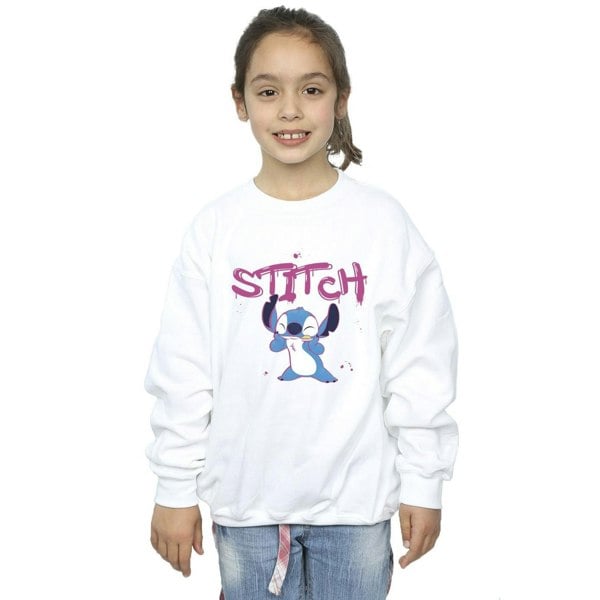 Disney Girls Lilo And Stitch Graffiti Sweatshirt - White