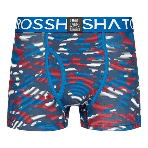 Crosshatch Mens Linamo Open Fly Boxer Shorts - Blue - 