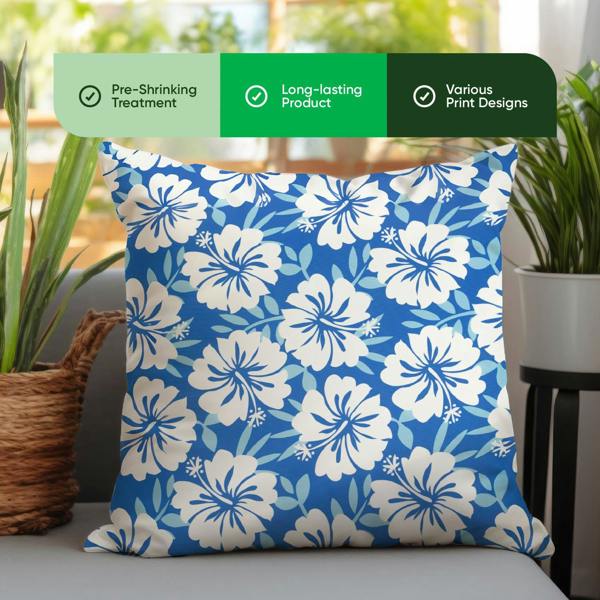 Gardenwize Pair of Outdoor Scatter Cushions – Blue Hawaiian Design