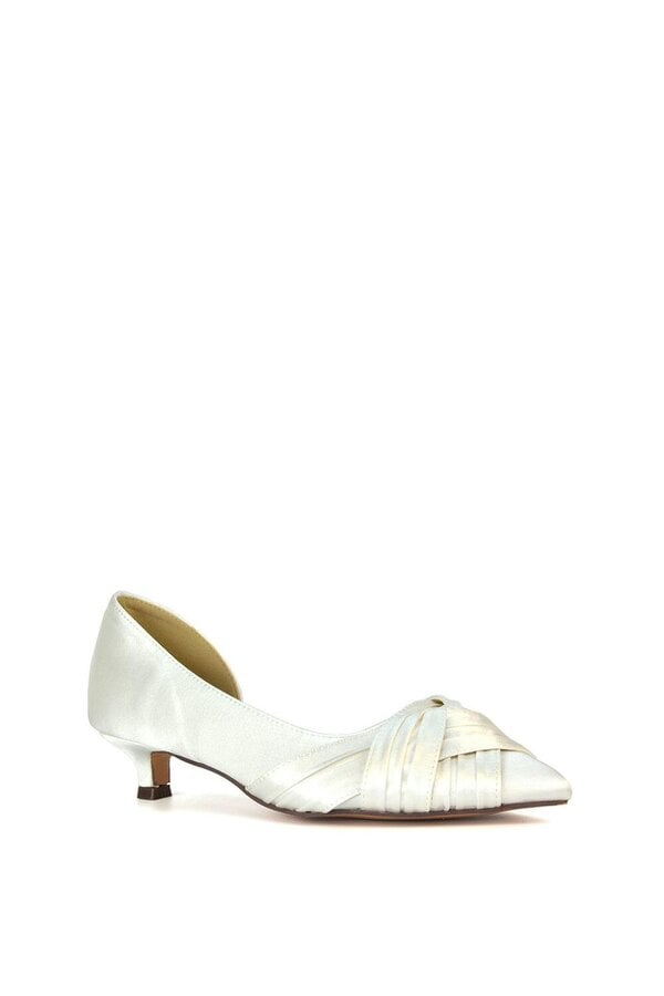 XY LONDON Pointed Toe Kitten Low Heel Classic Bridal Shoe Pumps