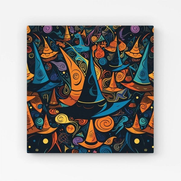 Warren Reed Imaginative Abstract Witches Hats Canvas